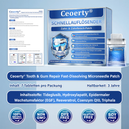 (NEW)Ceoerty® Zahn- und Zahnfleischpflege – schnell lösliches Mikronadel-Pflaster✨ (𝟓-𝐢𝐧-𝟏 💎 𝐙𝐚𝐡𝐧𝐬𝐜𝐡𝐦𝐞𝐥𝐳 & 𝐃𝐞𝐧𝐭𝐢𝐧 𝐖𝐢𝐞𝐝𝐞𝐫𝐚𝐮𝐟𝐛𝐚𝐮𝐞𝐧 • 𝐙𝐚𝐡𝐧𝐟𝐥𝐞𝐢𝐬𝐜𝐡 𝐒𝐭ä𝐫𝐤𝐞𝐧 • 𝐙𝐚𝐡𝐧𝐬𝐭𝐞𝐢𝐧 & 𝐌𝐮𝐧𝐝𝐠𝐞𝐫𝐮𝐜𝐡 𝐁𝐞𝐬𝐞𝐢𝐭𝐢𝐠𝐞𝐧 • 𝐙ä𝐡𝐧𝐞 𝐀𝐮𝐟𝐡𝐞𝐥𝐥𝐞𝐧 • 𝐙𝐚𝐡𝐧𝐞𝐦𝐩𝐟𝐢𝐧𝐝𝐥𝐢𝐜𝐡𝐤𝐞𝐢𝐭 𝐒𝐭𝐨𝐩𝐩𝐞𝐧)