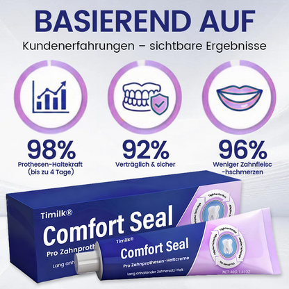 🔥 BEGRENZTES SONDERANGEBOT 🔥 Timilk® Comfort Seal Pro Zahnprothesen-Haftcreme 🦷💜 FDA-zertifiziert (Klinisch getestet: 96 Stunden Halt für sicheren, komfortablen und zinkfreien Sitz der Zahnprothese) (Copy)