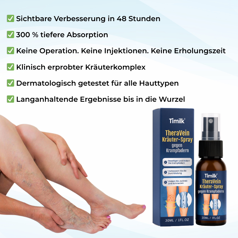 Timilk® TheraVein Kräuter-Spray gegen Krampfadern