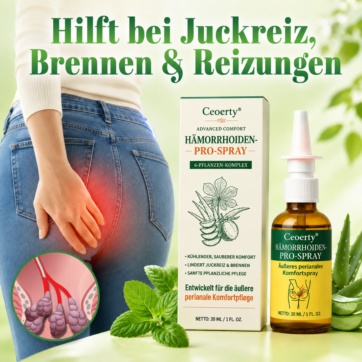 Ceoerty® Advanced Comfort Hämorrhoiden PRO Spray✨